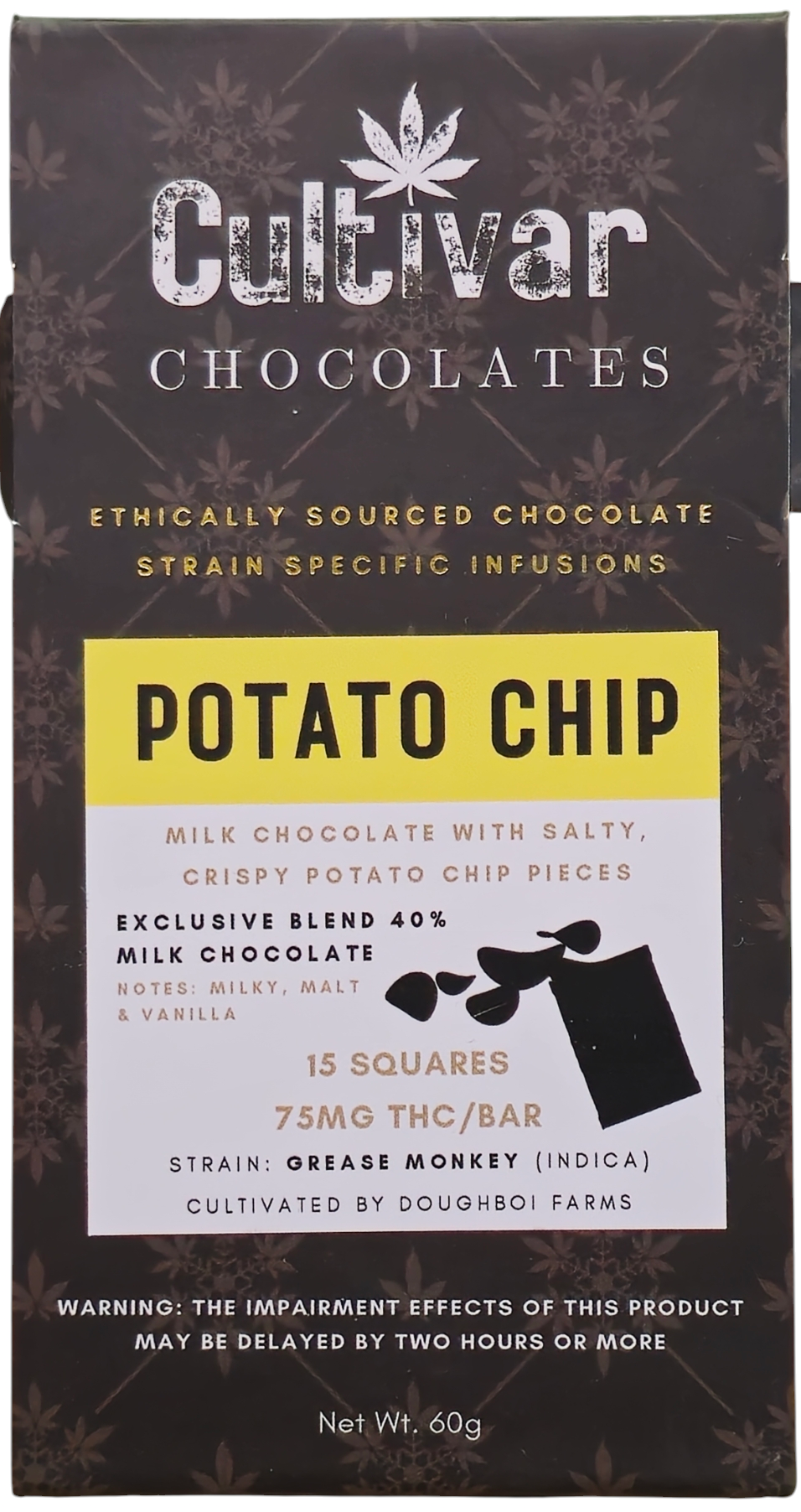 Photograph of product: Cultivar - Potato Chip Chocolate Bar - 100MG TH-oui