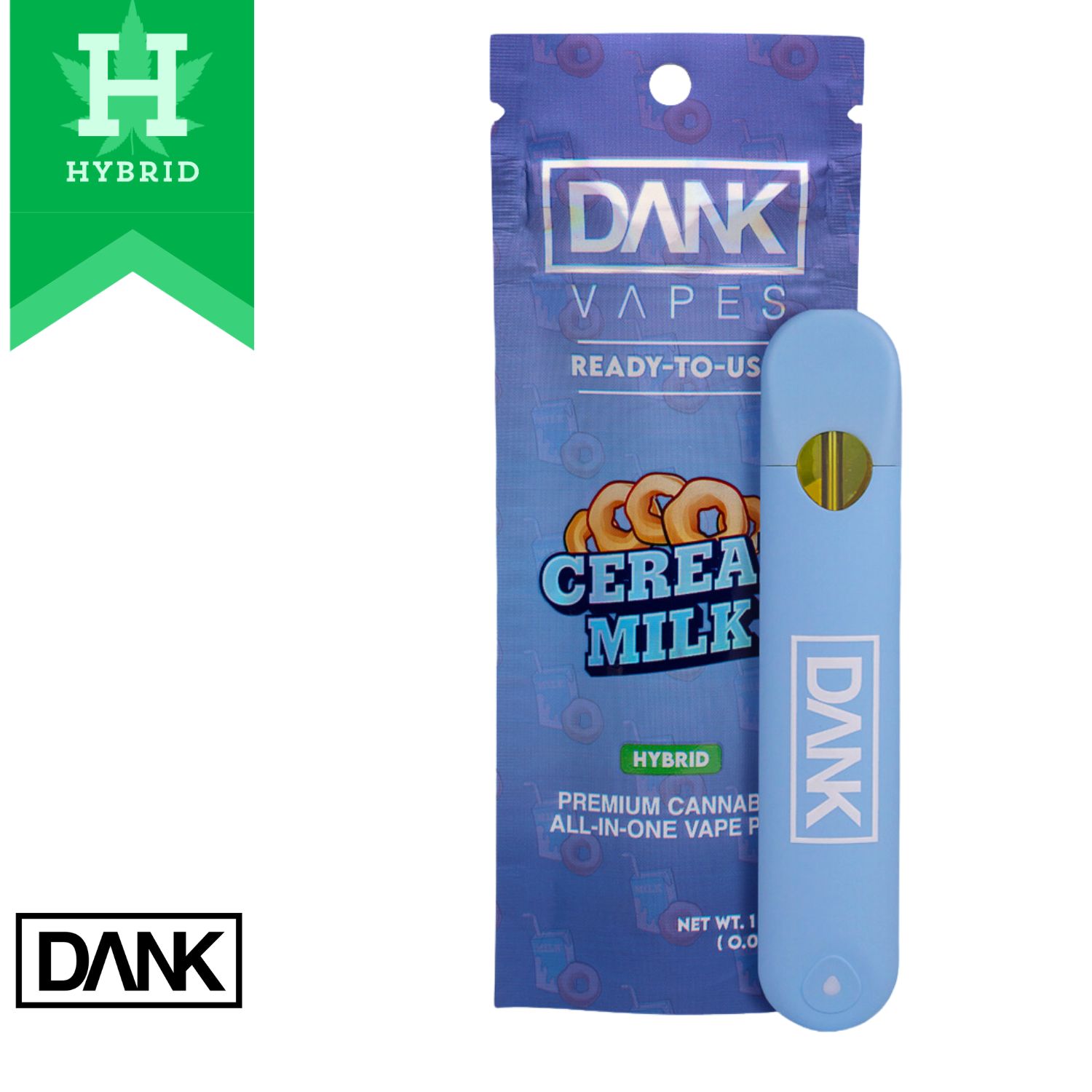Photograph of product: Dank | Vaporizer | Disposable 1.0g | 1pk | Cereal Milk | 1ml