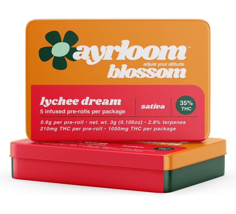 Photograph of Product: Ayrloom - Lychee Dream 5pk Infused Prerolls - 3g