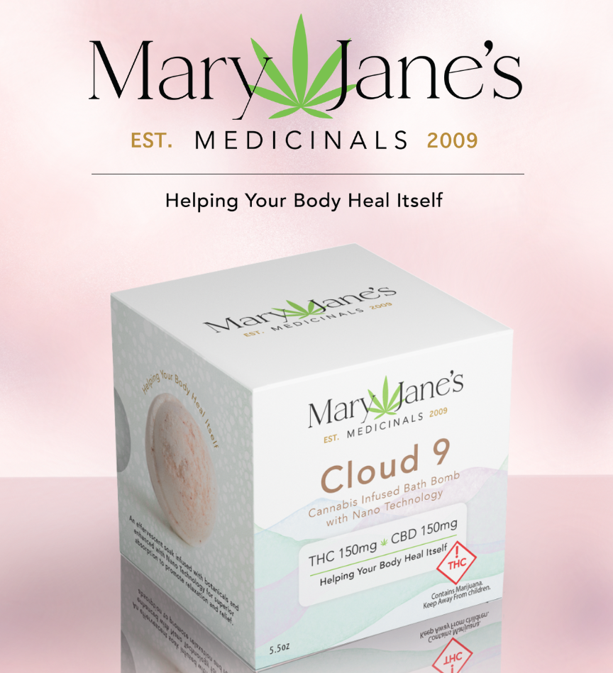Photograph of product: Mary Jane's Medicinals Bath Bomb 150mg CBD/150mg TH-oui