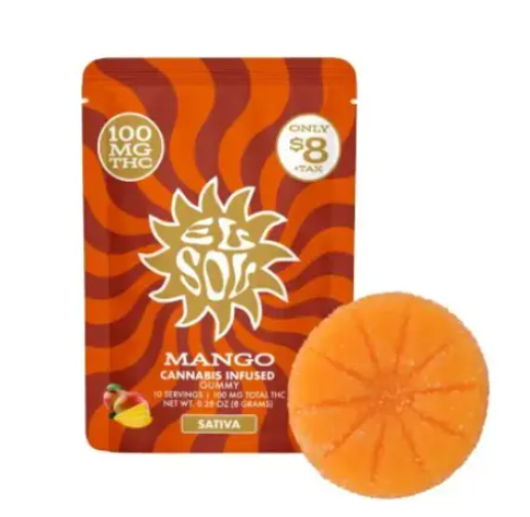 Photograph of product: El Sol   Mango Gummy 100mg   100 Mg