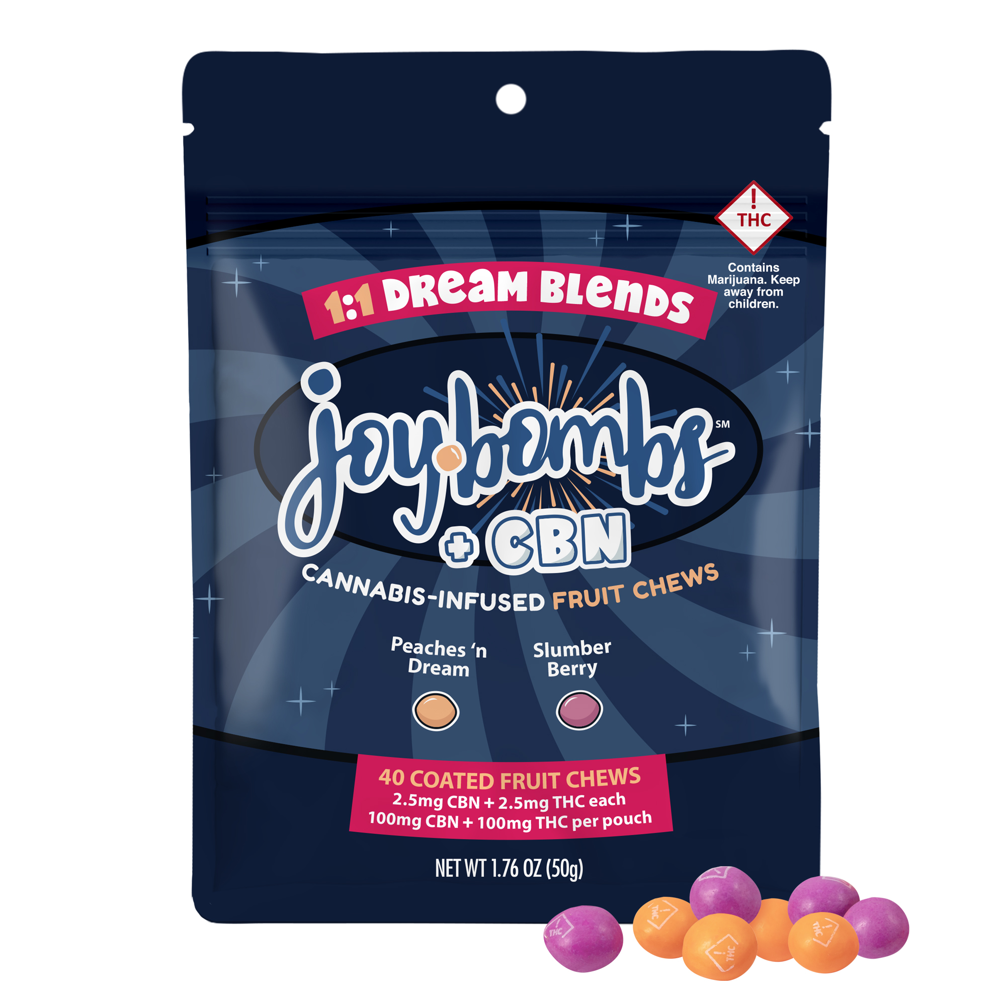 Photograph of product: Joybombs 1:1 Dream Blends TH-oui:CBN Sleep 100mg