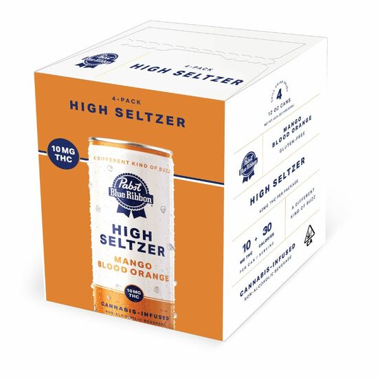 Photograph of product: Pabst Blue Ribbon - Mango Blood Orange 4 Pack (40mg)