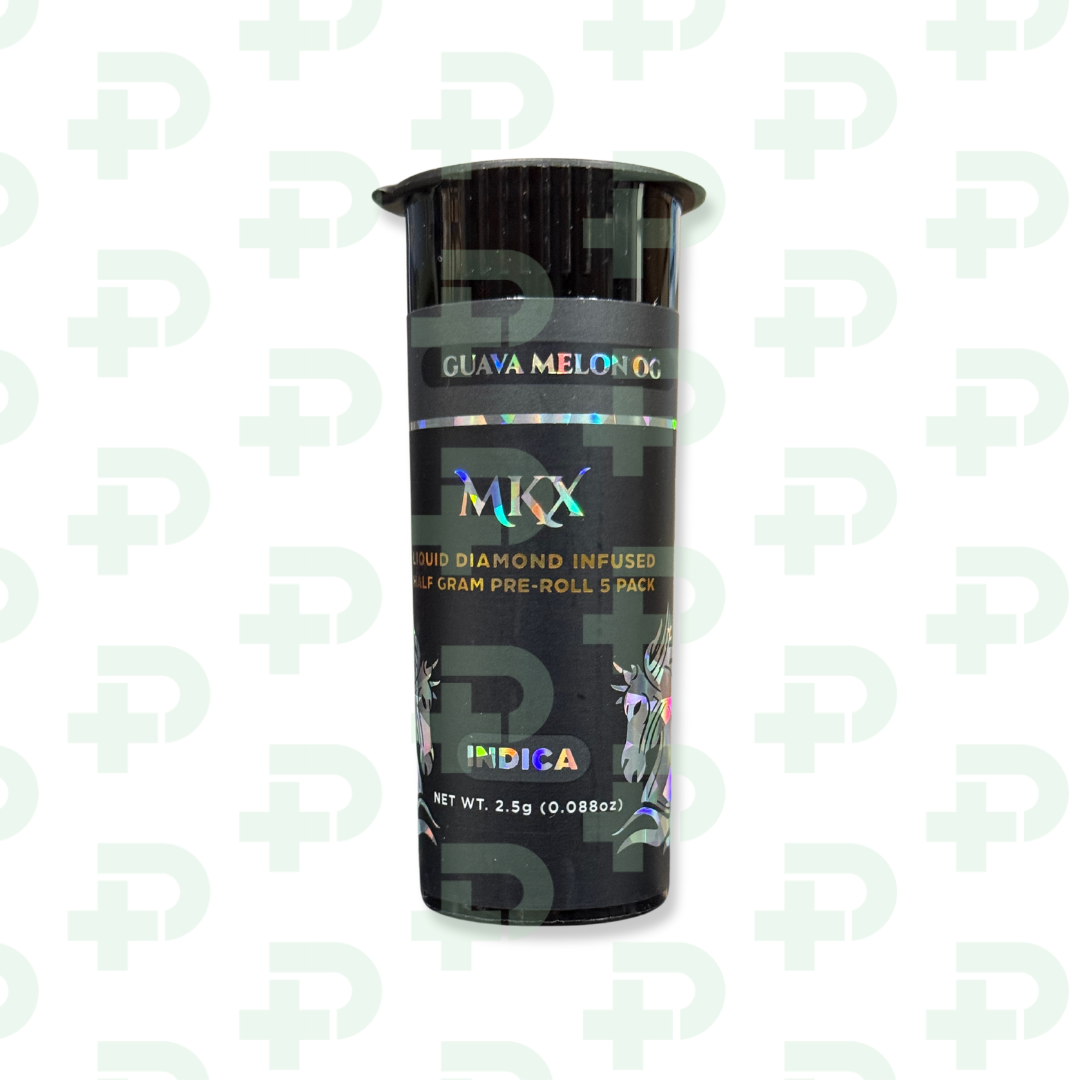 Photograph of product: MKX 5 Pack Liquid Diamond Infused Prerolls - Guava Melon OG