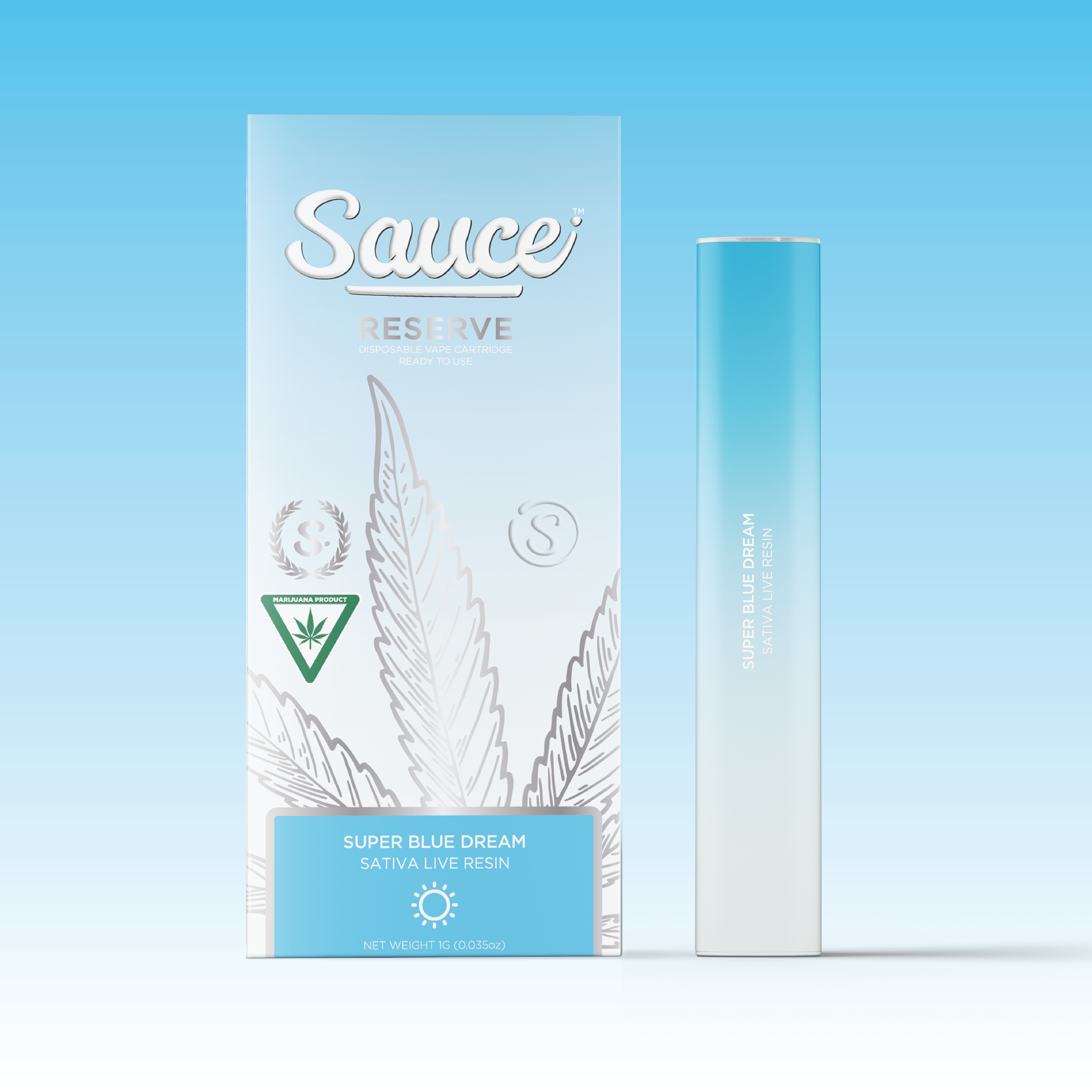 Photograph of product: Super Blue Dream | 1G Live Resin Disposable Cart