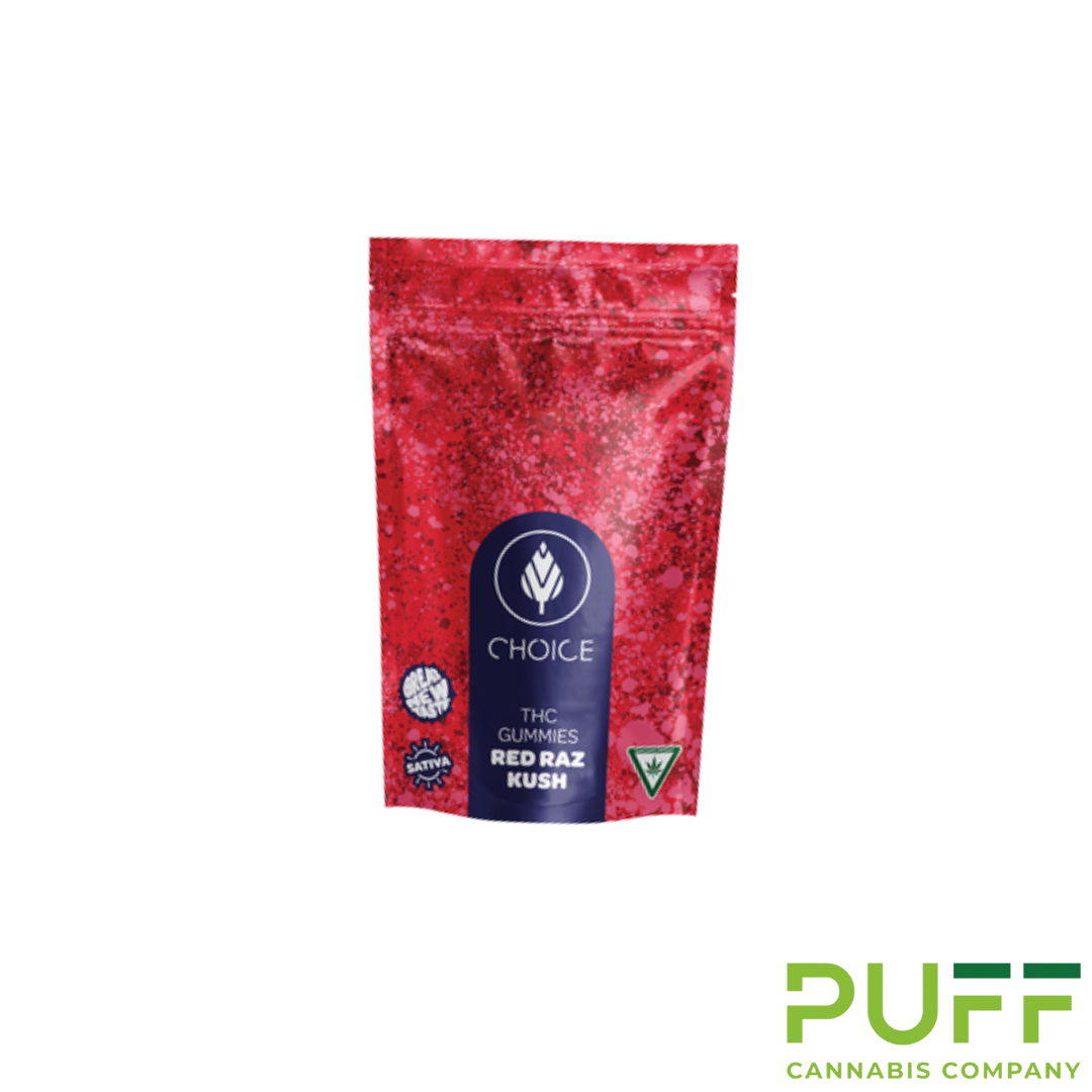 Photograph of product: Choice Chews | 200mg Gummies | Red Raz Haze