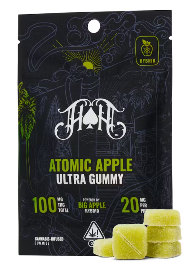 Photograph of product: Atomic Apple Hybrid ULTRA - 100mg Gummies 5pk | Heavy Hitters