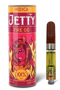 Photograph of product: Jetty Fire OG Oui'd Vape Cart High TH-oui