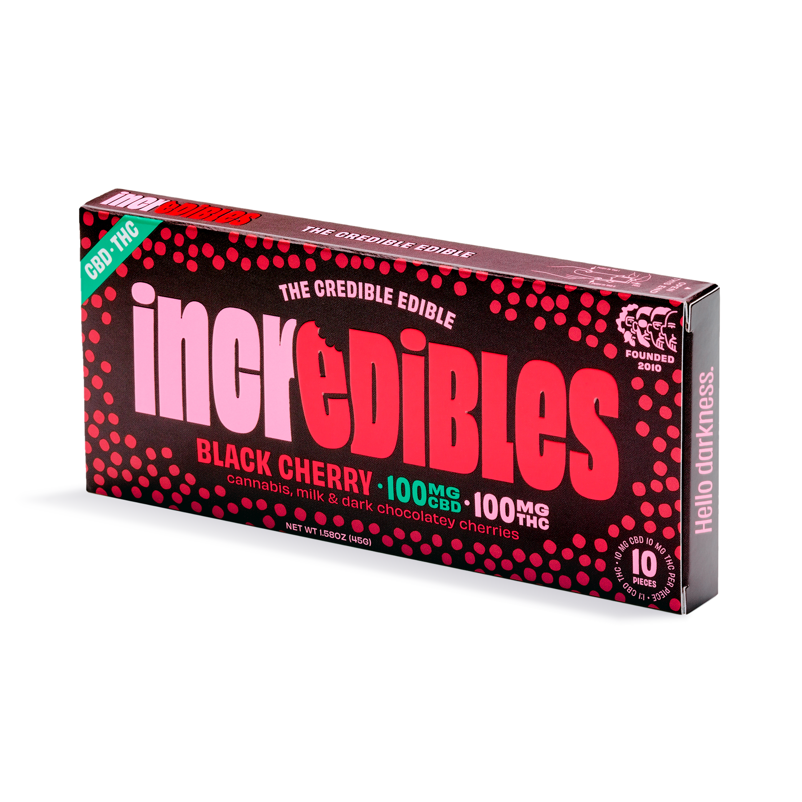 Photograph of product: Black Cherry CBD 1:1 Bar | 20pc