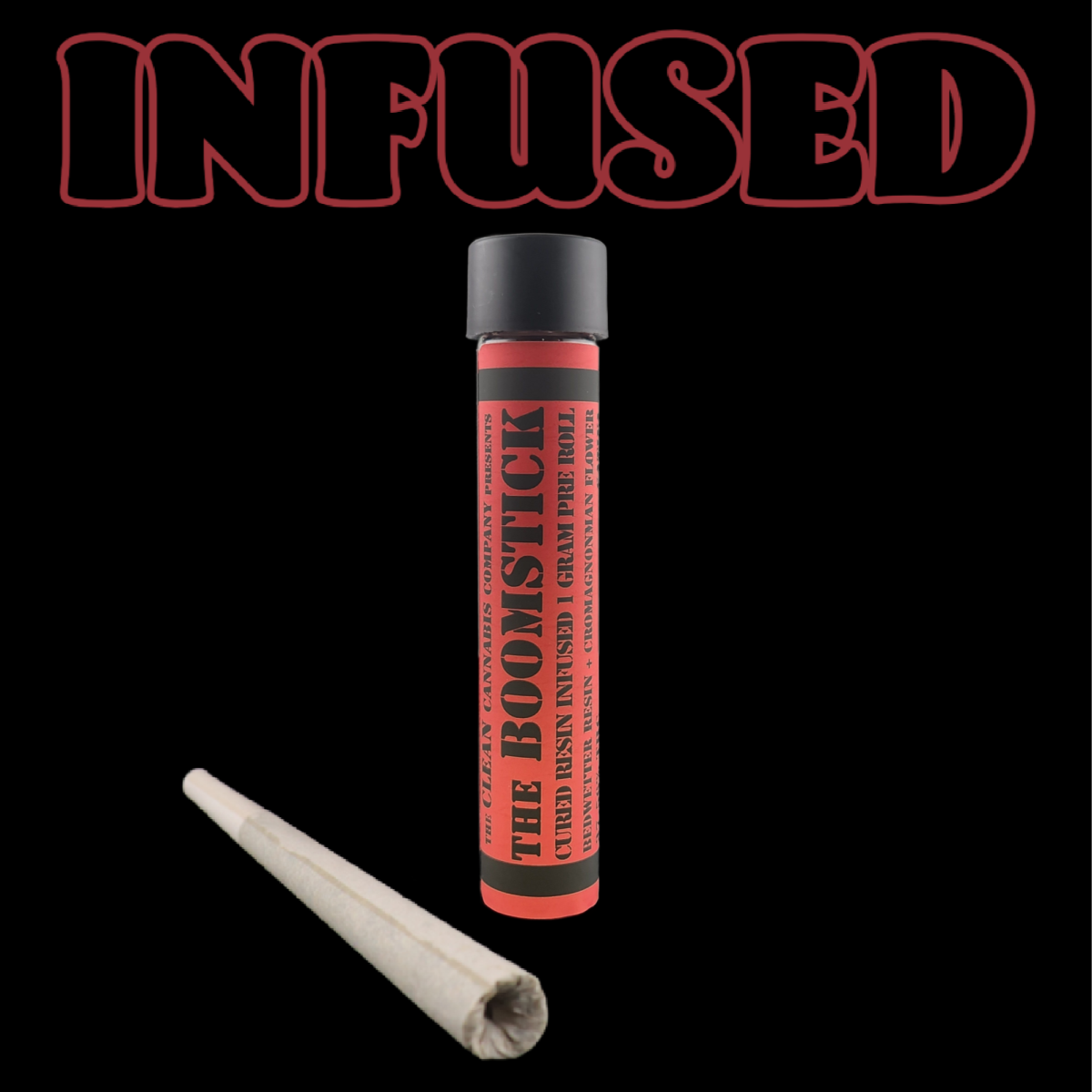 Photograph of product: The Clean Oui'd | Cromagnonman + Bedwetter Rosin | Infused Pre Roll | 1.25g