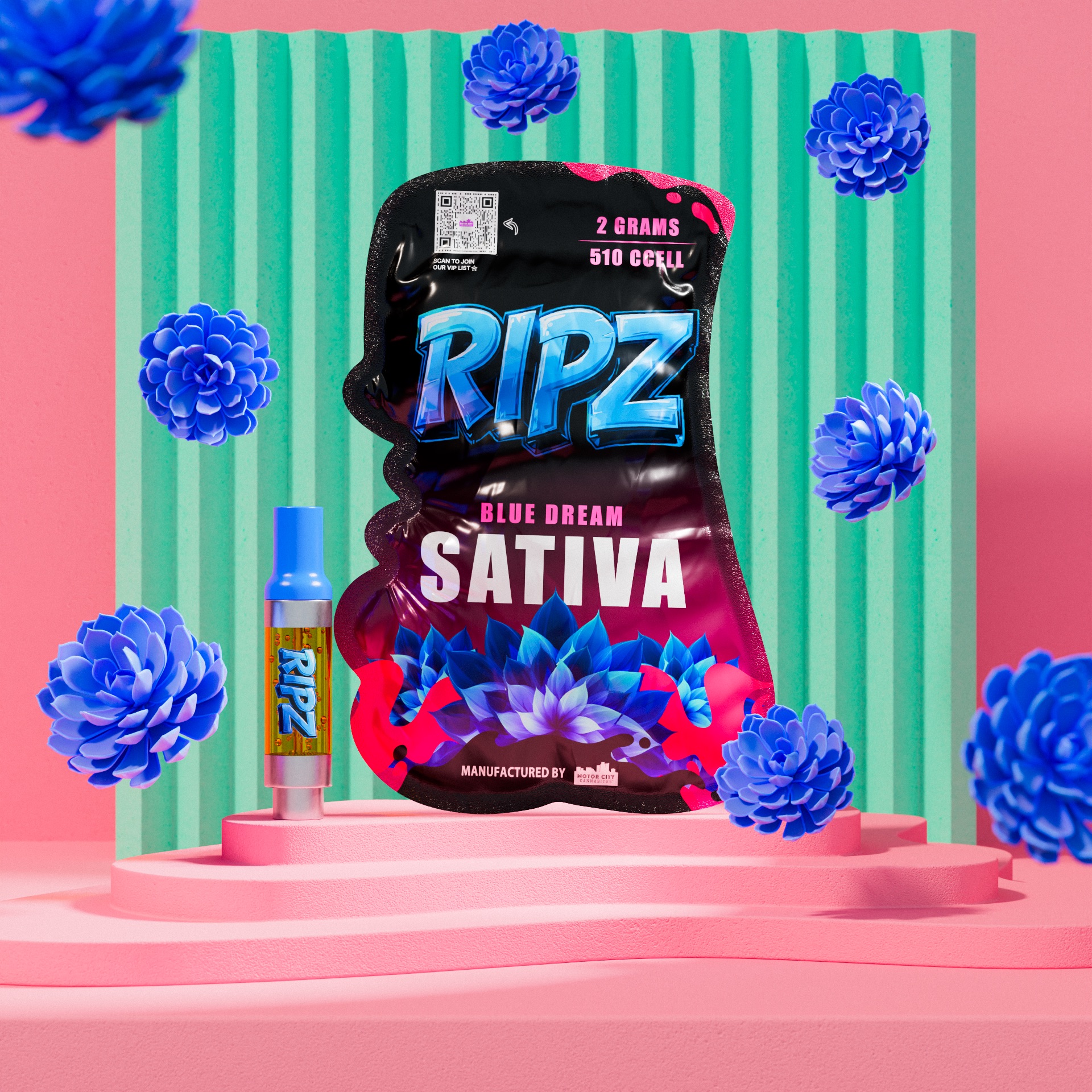 Photograph of product: Ripz - 2g Cart - Blue Dream Oui'd