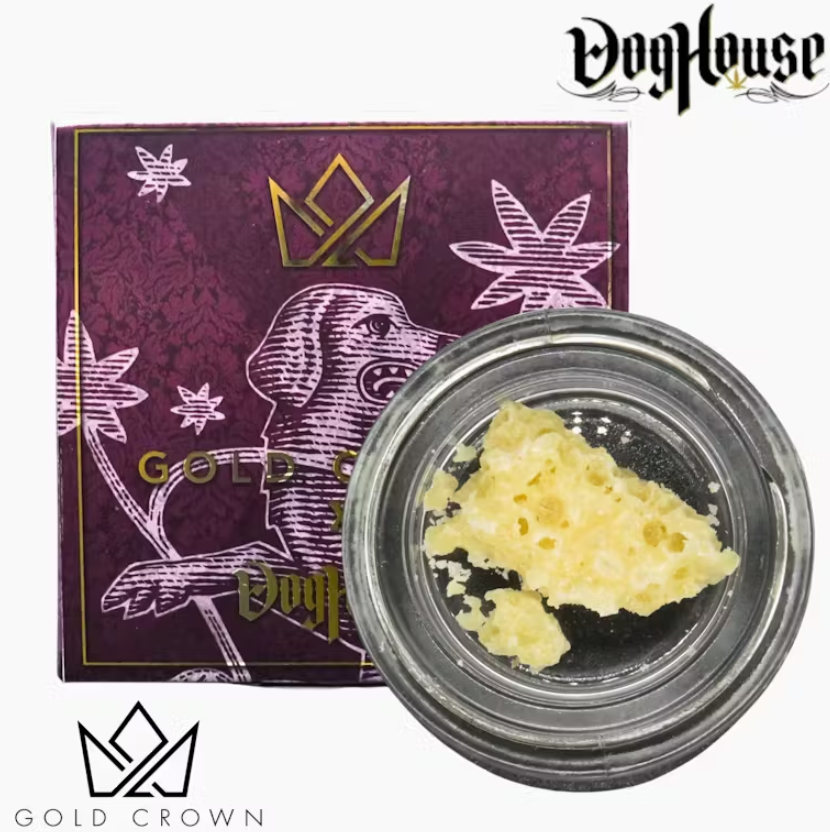 Photograph of product: Gold Crown x Dog House - 1g Crumble - Purple Panties Hybrid