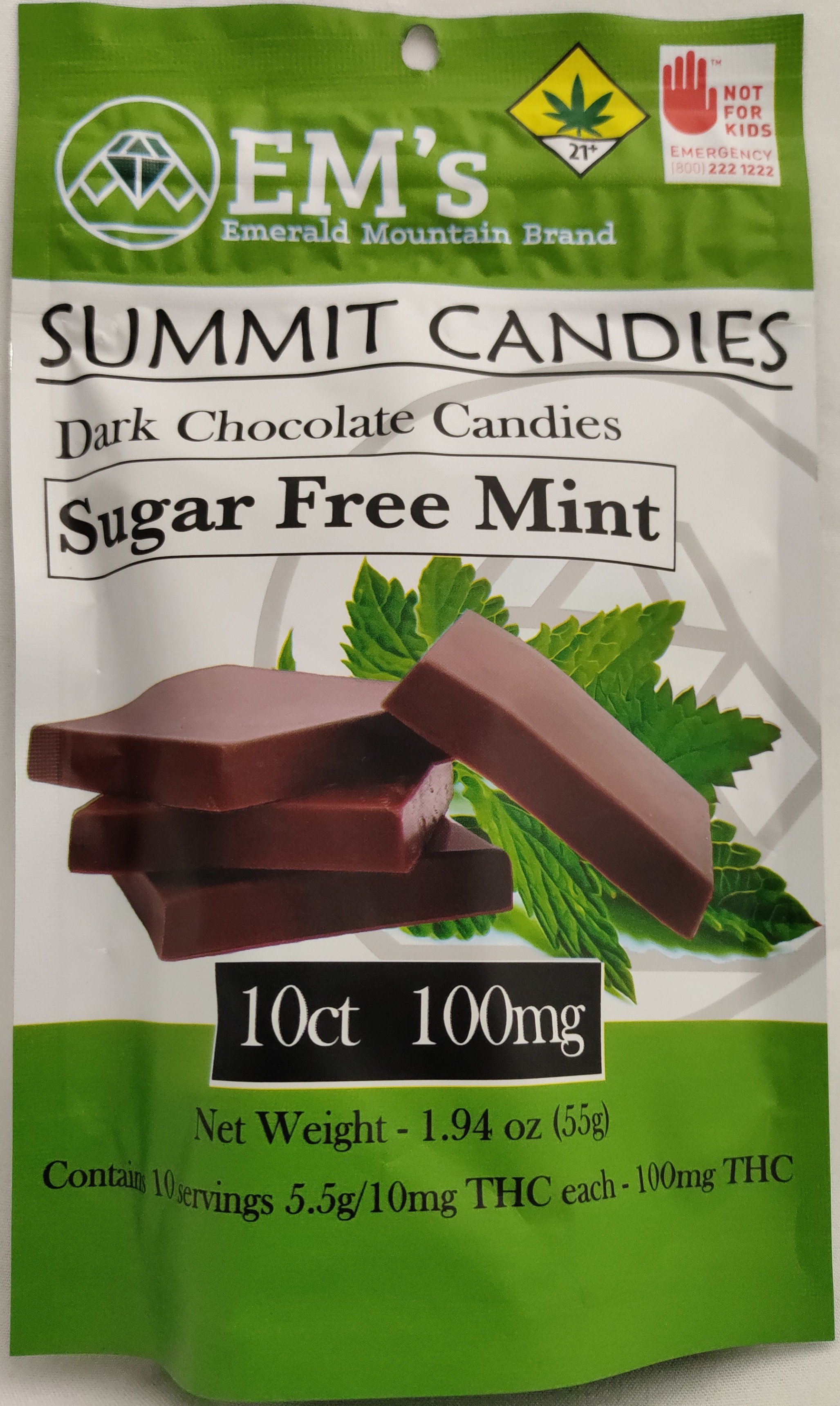 Photograph of product: Sugar Free Dark Chocolate Mint | 10 Pack