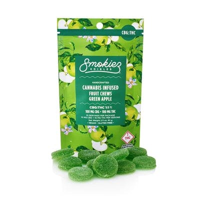Photograph of product: Sweet Green Apple + CBG Smokiez 100mg | 10pk - 