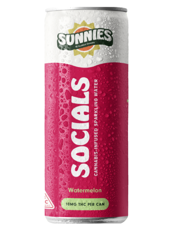 Photograph of product: Watermelon "Socials" Sparkling Water [10mg TH-oui] || Sunnies