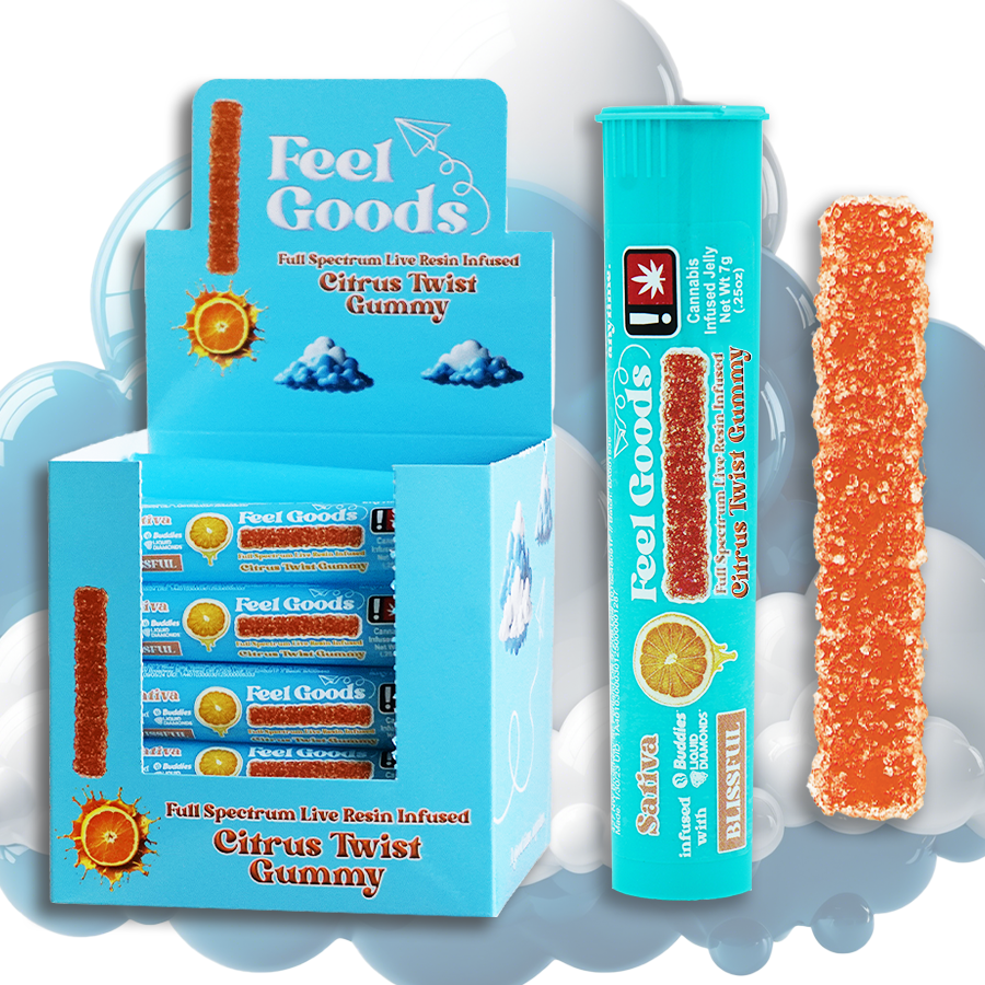 Photograph of product: Citrus Twist 100mg Gummy Straw (Oui'd) (Feel Goods)