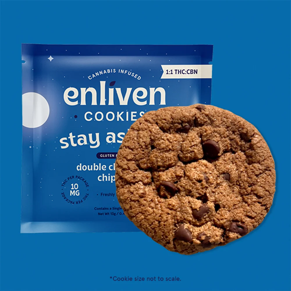Photograph of product: Double Chocolate Chipzzz Cookie | 10mg TH-oui: 10mg CBN | Enliven
