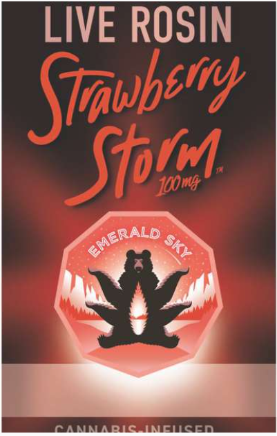 Photograph of product: Emerald Sky Strawberry Storm Hybrid Rosin Gummies 100mg