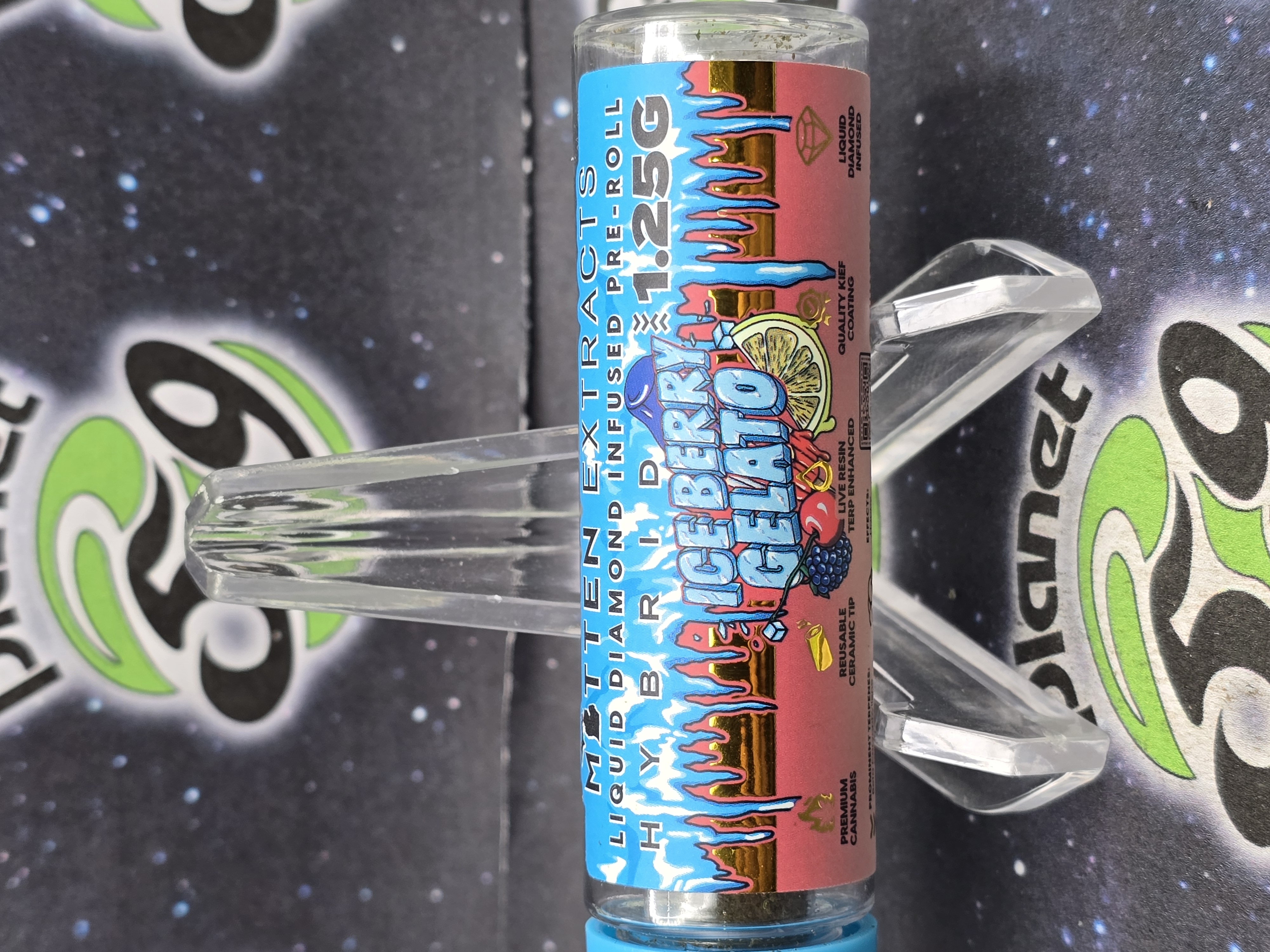 Photograph of product: Mitten Extracts | Ice Berry Gelato Liquid Diamond Infused Preroll