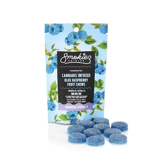 Photograph of product: Vegan - Blue Raspberry Fruit Chews - 100mg