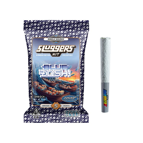 Photograph of product: INFUSED PREROLL - 0.7G 5PK - DIAMOND EDITION - BLUE ZUSHI