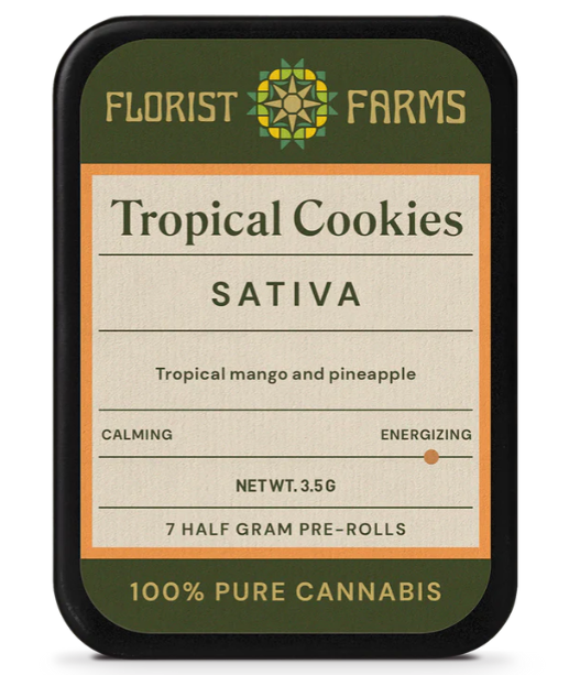 Photograph of product: Florist Farms | Tropical Cookies | 0.5g Pre-rolls | 7-pk