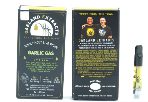 Photograph of product: Garlic Gas Live Resin Cartridge 1g