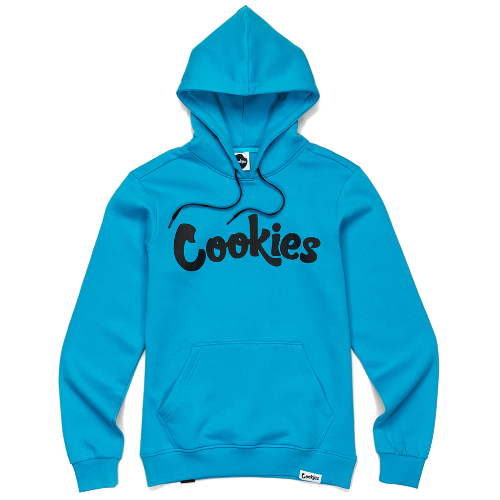 Photograph of product: Cookies | Blue Hoodie | Black Script | Small