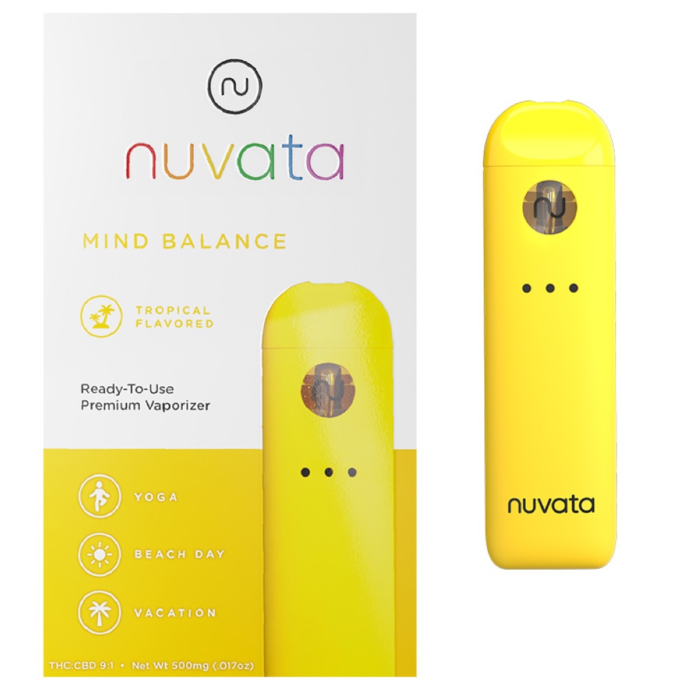 Photograph of product: 9:1 Ratio Disposable Pen | nuvata | Mind Balance Tropical [9:1 TH-oui/CBD]