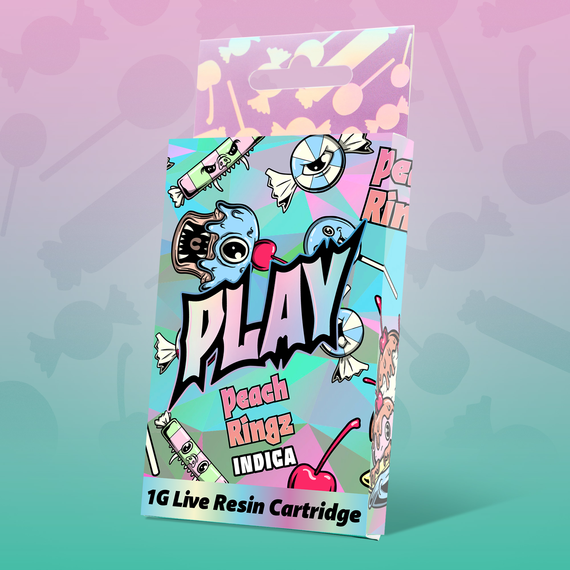 Photograph of product: Play | Peach Ringz | 1g | Live Resin Cartridge