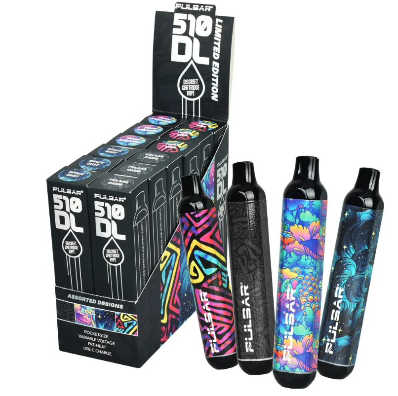 Photograph of product: Pulsar 510 DL Auto-Draw VV Vape Pen | Design Series | 320mAh | Assorted Limited Edition Designs | A1477