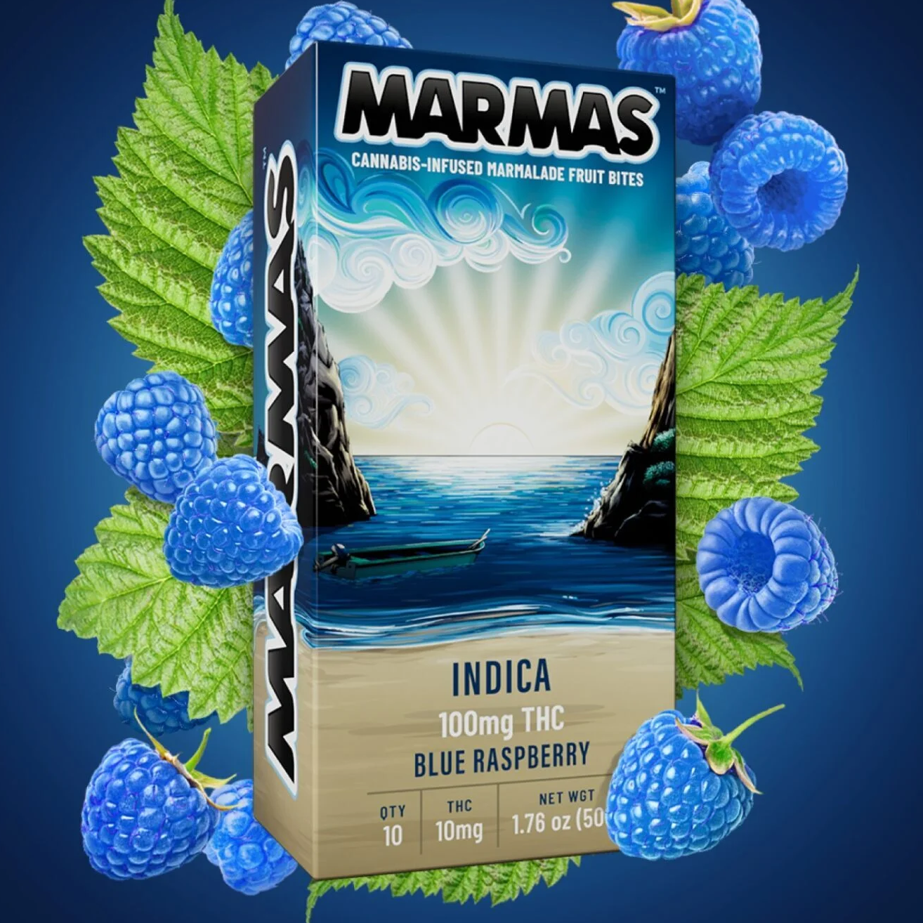 Photograph of product: Bedtime Blue Raspberry 1:1:1 CBD|CBN Gummies | 10-pack