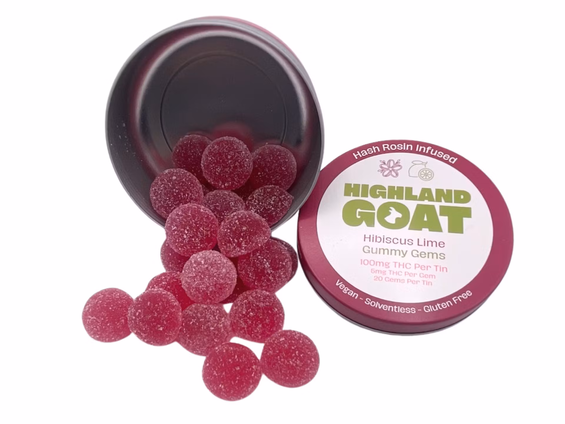 Photograph of Product: Highland Goat | Hibiscus Lime | 20pk Live Rosin Gummy | 100mg