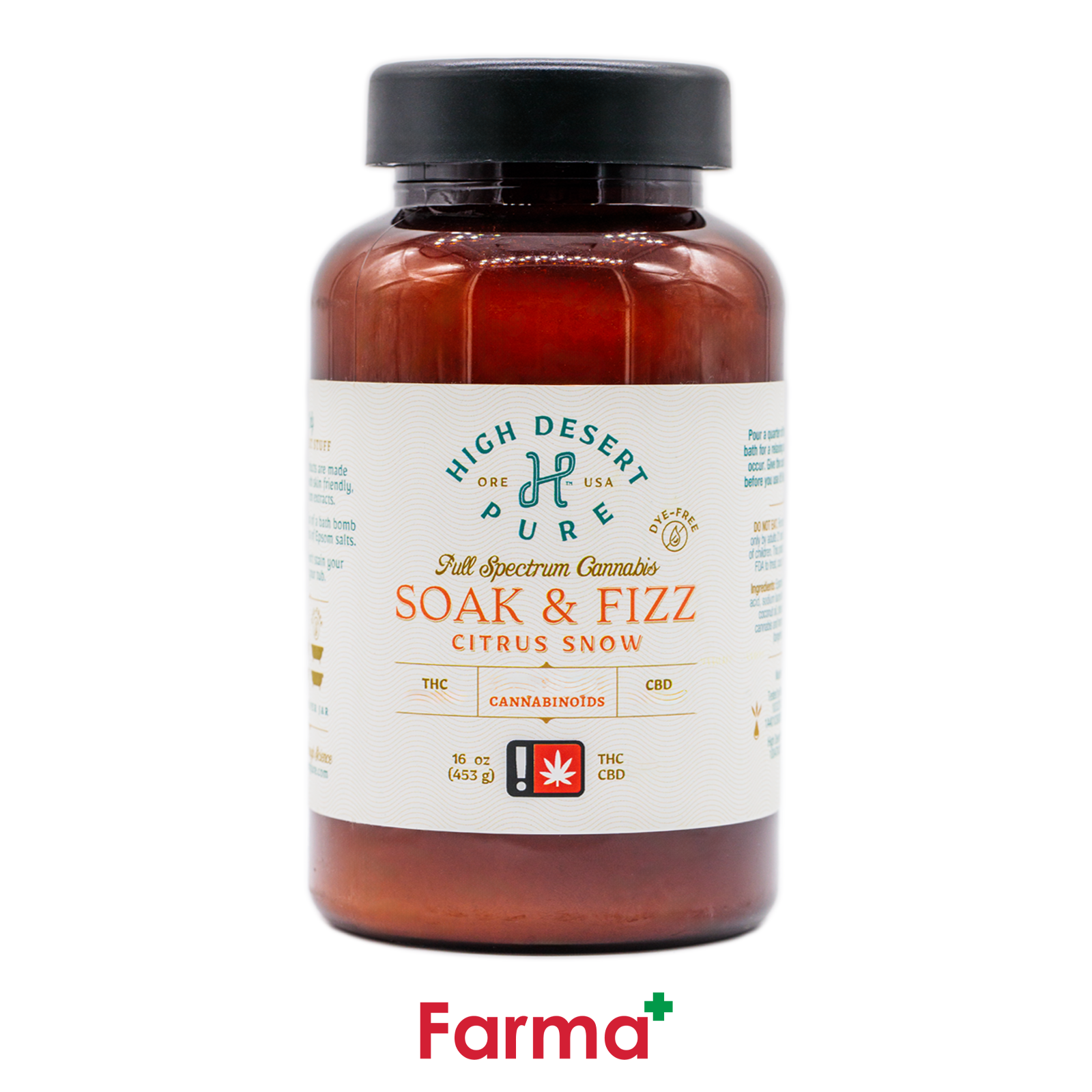 Photograph of product: High Desert Pure 1:1 Citrus Snow Soak and Fizz 453g 200mg