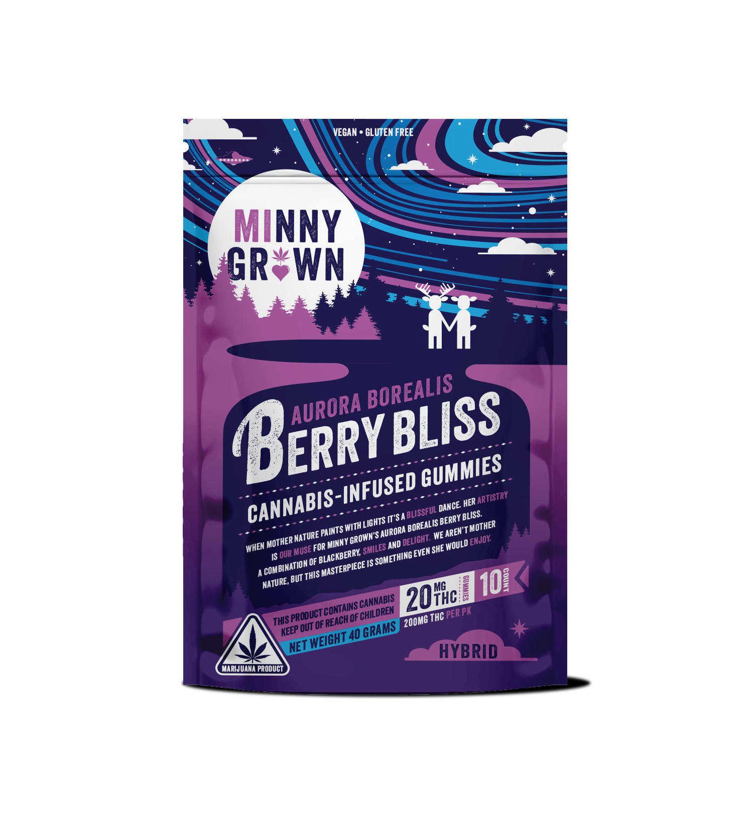 Photograph of product: Minny Grown Aurora Borealis Berry Bliss 10pk 200mg