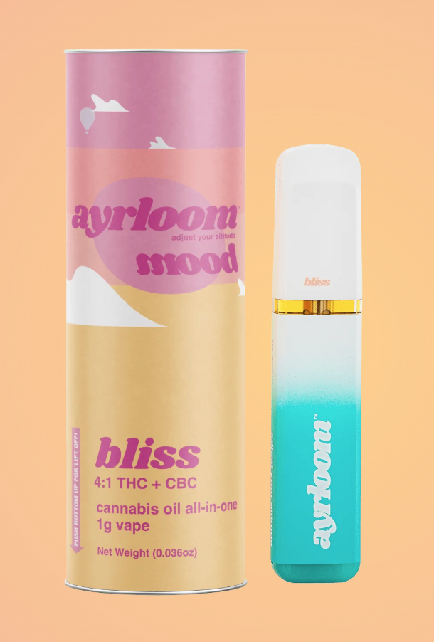 Photograph of product: Ayrloom | Mood ~ Bliss | 4:1 TH-oui:CBC All-in-One Vape