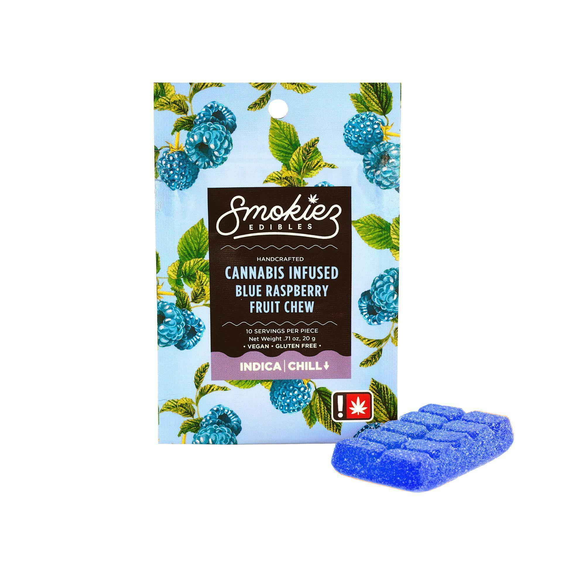 Photograph of product: Smokiez Edibles - Blue Raspberry Oui'd 100mg TH-oui SINGLE Fruit Chews