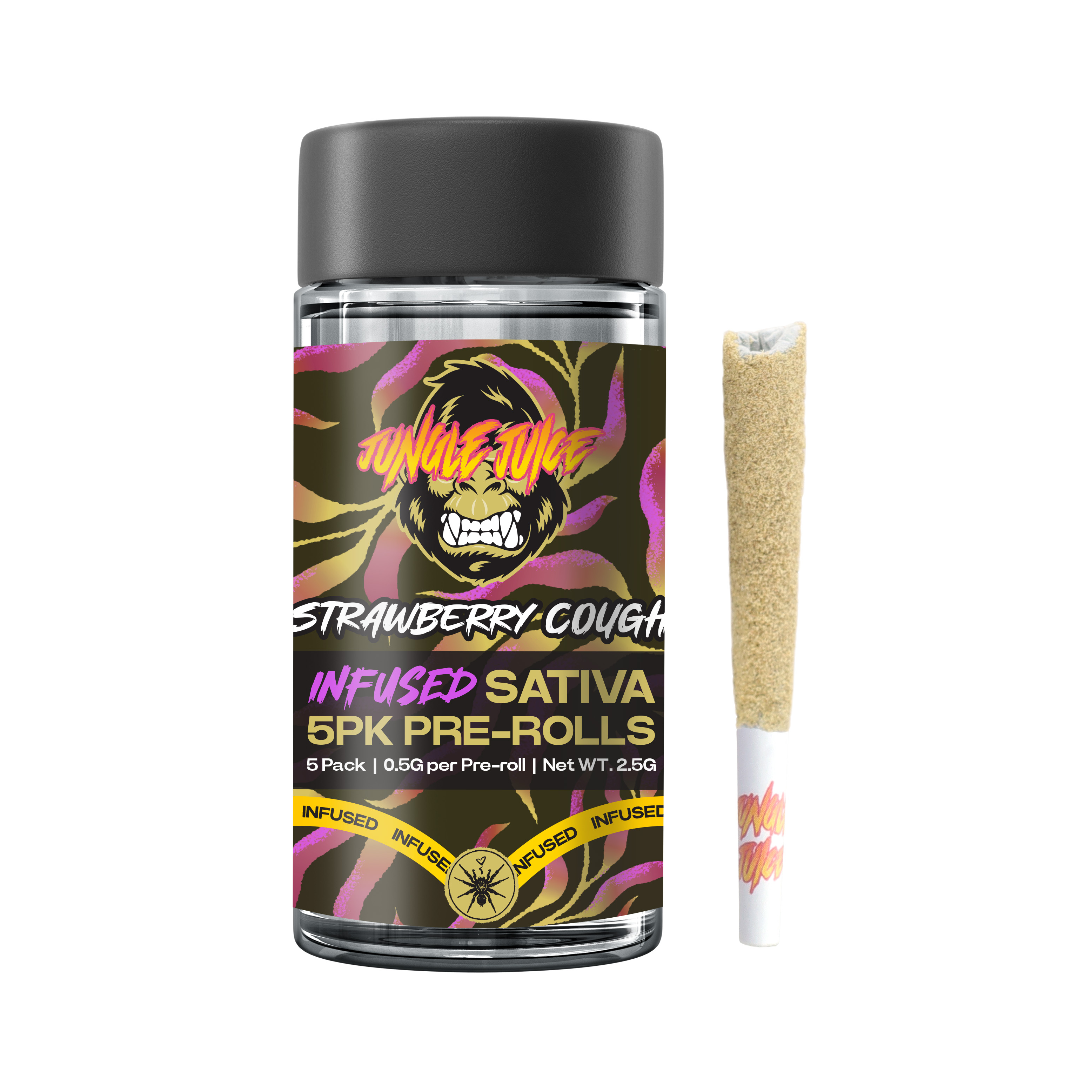 Photograph of product: Jungle Juice - Strawberry Cough Infused Tarantulas 5pk 2.5g