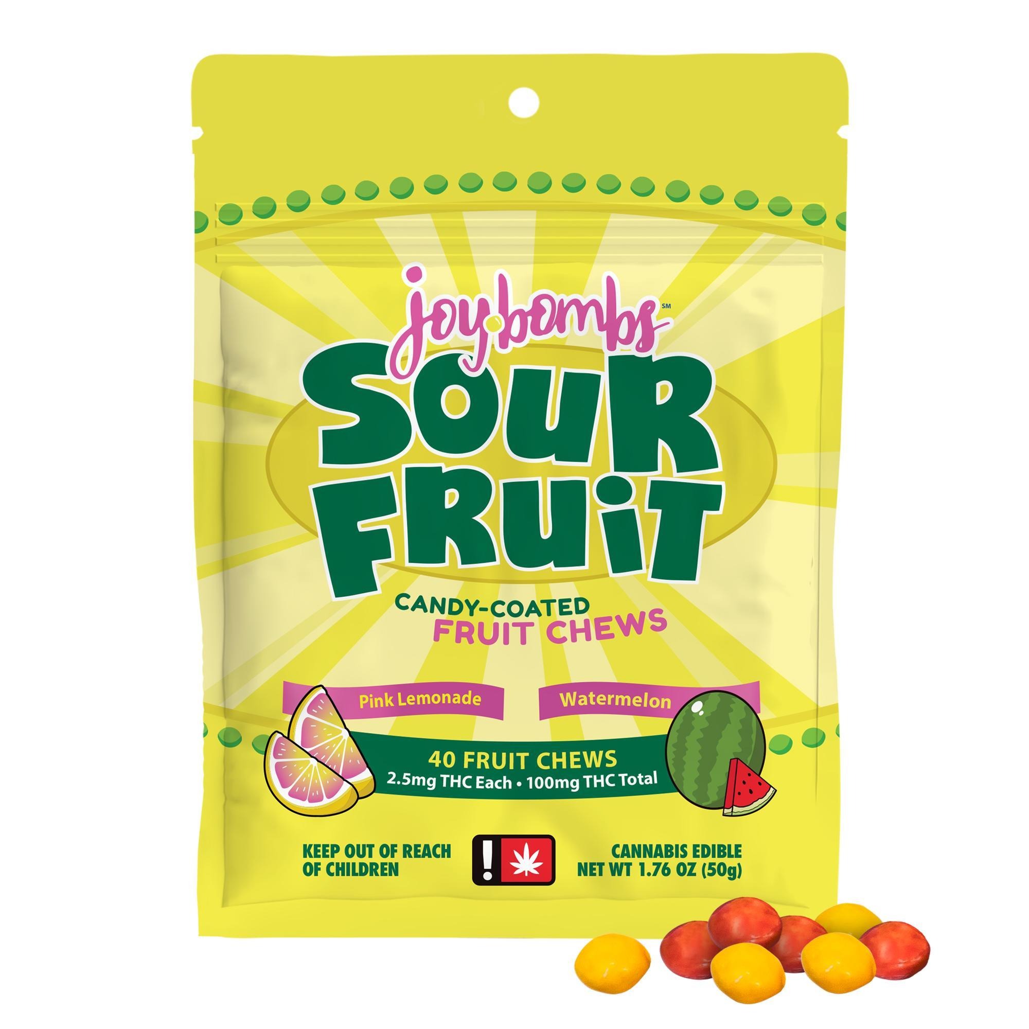 Photograph of product: Joy Bombs > Fruit Chews 100mg > Sour Fruit
