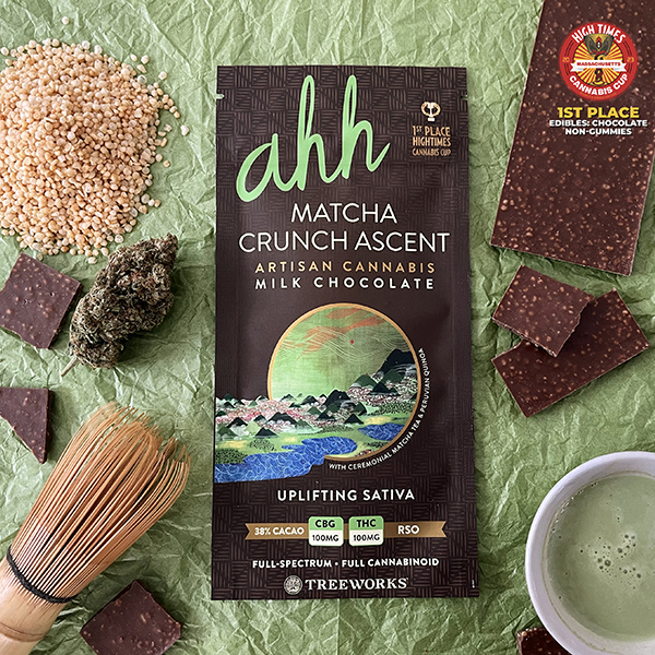 Photograph of Product: Chocolate - Matcha Crunch Ascent - 100mg THC / 100mg CBG - 20 Servings, 5mg