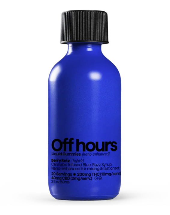 Photograph of product: OFF HOURS | TH-oui:CBD "LIQUID GUMMIES" | BERRY RNTZ | 200MG
