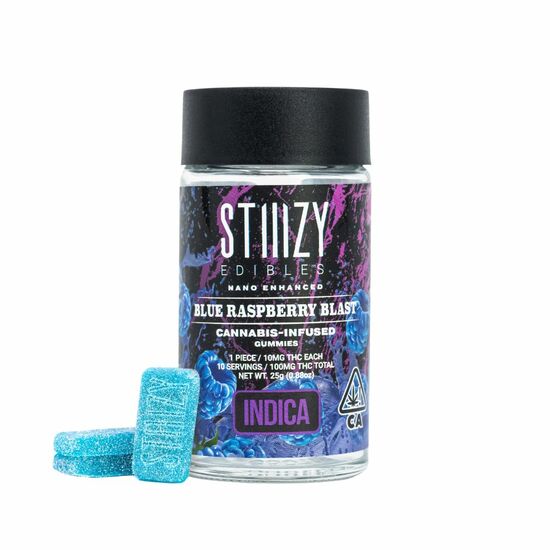 Photograph of product: Blue Raspberry Blast Gummies 100mg (10-Pack | 10mg Each)