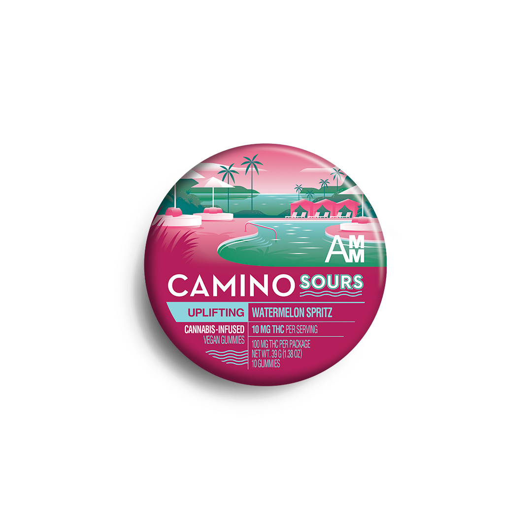 Photograph of product: KIVA - Edible - Gummies - Camino Sour Watermelon Spritz (Uplifting) - Oui'd - 100MG