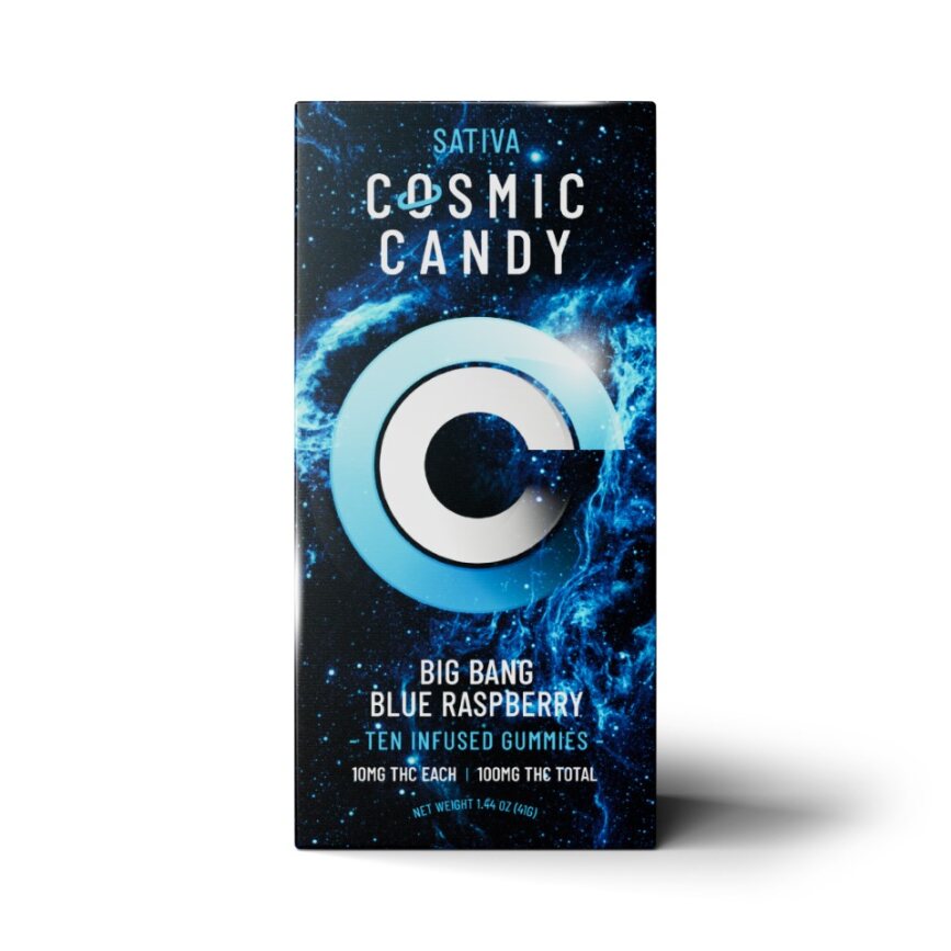 Photograph of product: Big Bang Blue Raspberry Oui'd Gummies 10pk | 100mg
