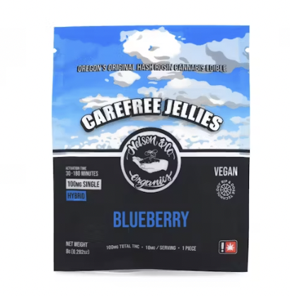Photograph of product: Nelson & Company | 100MG | Carefree Blueberry Single Rosin Jelly