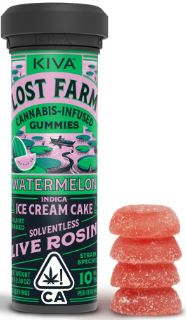 Photograph of product: Lost Farm 100mg 10pk Watermelon x Ice Cream Cake Live Rosin Gummies