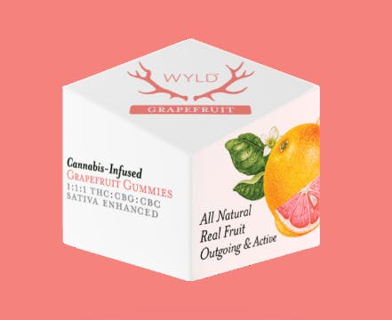 Photograph of product: Gummies 100mg 10 Pack - 1:1:1 TH-oui:CBG:CBC Grapefruit