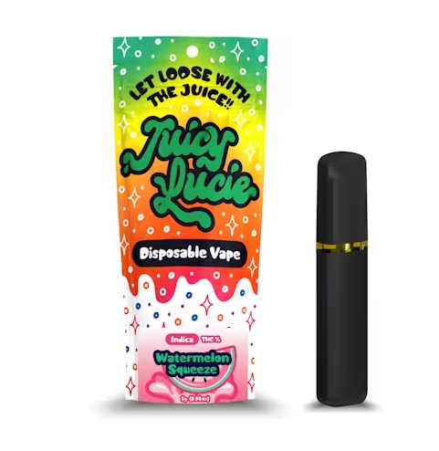 Photograph of product: JUICY LUCIE WATERMELON SQUEEZE DISPOSABLE 1G
