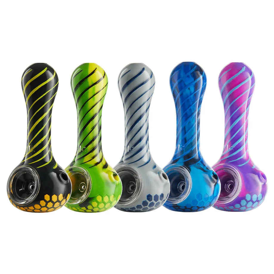 Photograph of Product: Oraflex Spoon - Silicone Pipe - Honey Comb Assorted"