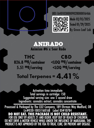 Photograph of product: Benson Arbor - Anirado - Zombee Rosin Cart